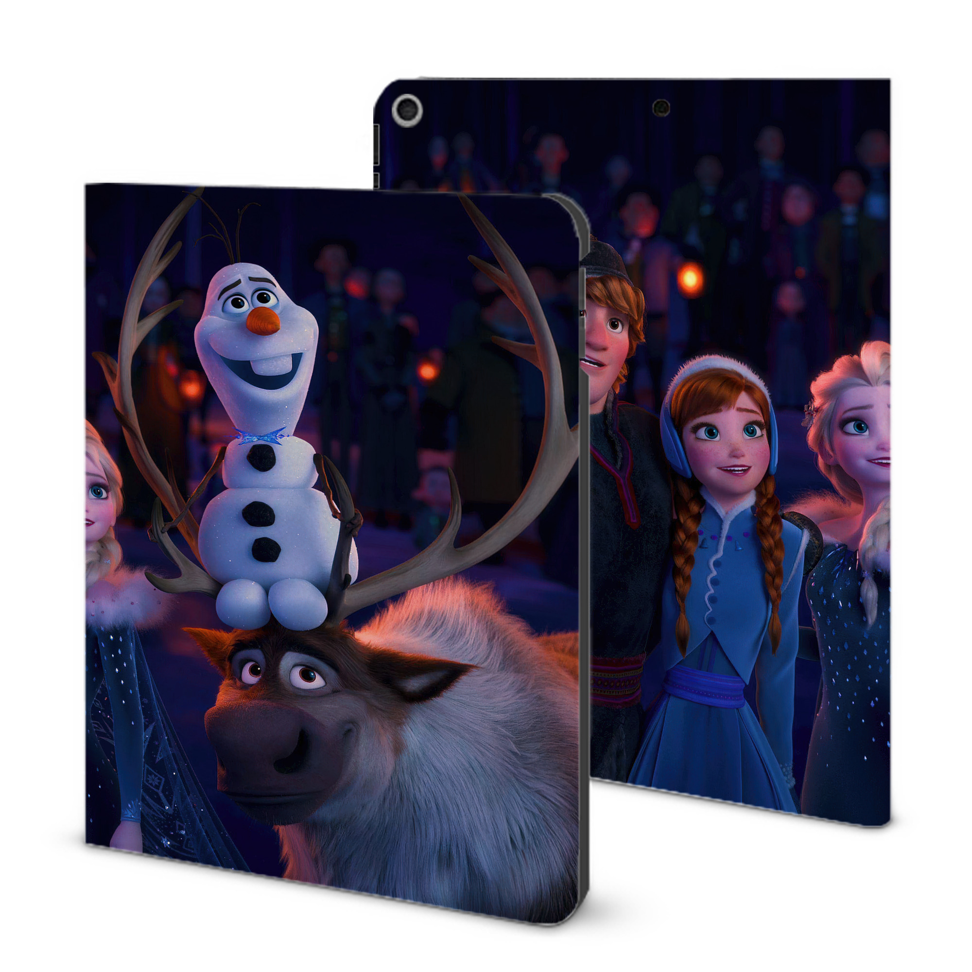 （画像用） アナと雪の女王 アンナ エルサ Frozen Anna Elsa IPad ケース ブック型 PUレザー TPU 耐衝撃 軽量 薄型 ペン収納なし 全面保護 IPad 各モデル対応